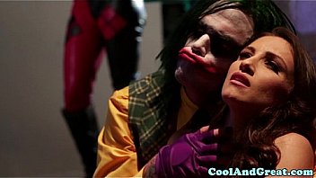 Catwoman pussyfucked in trio by joker